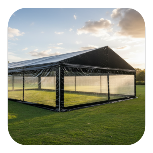Black Roof with Clear Sides Frame Tent – 7M X 12M